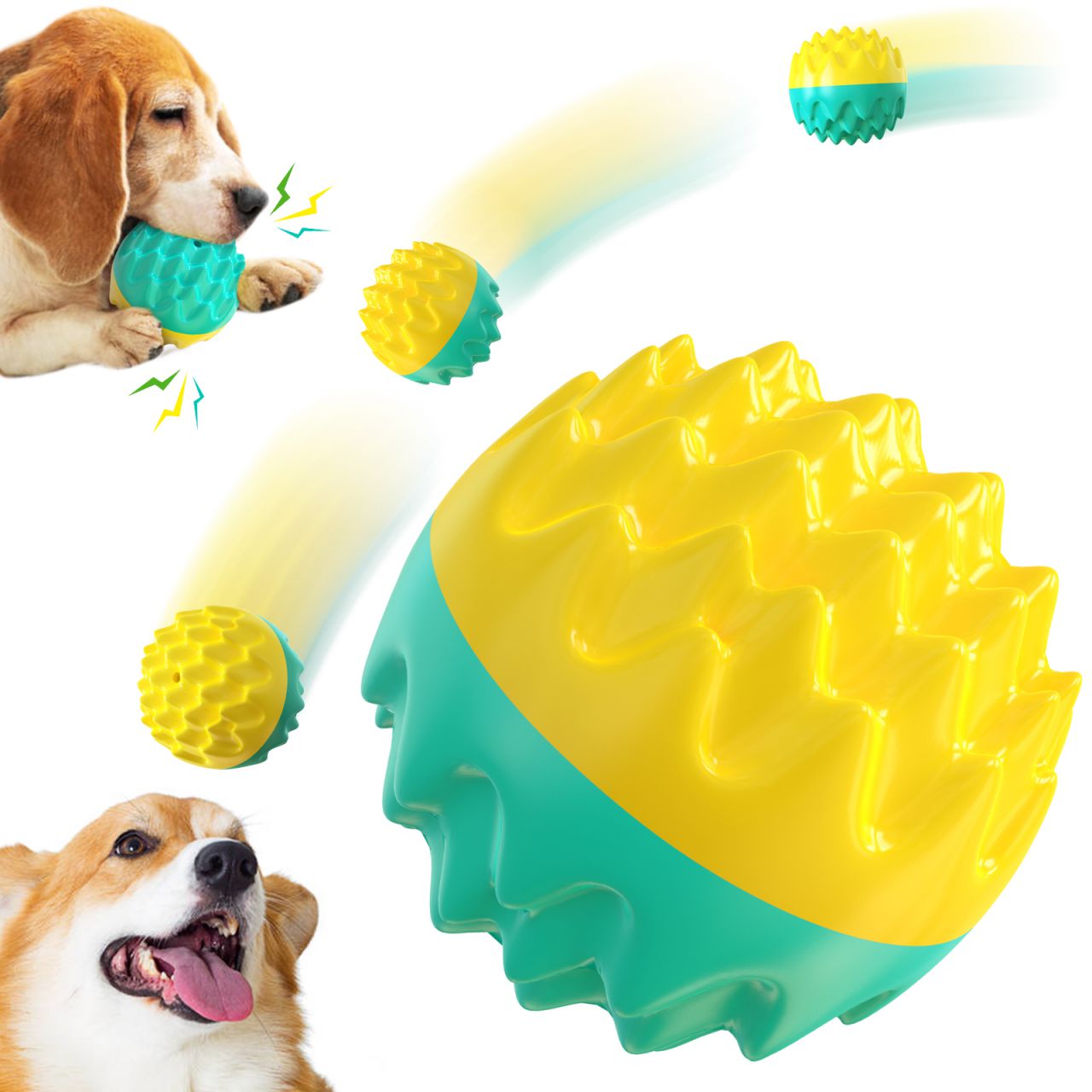 Dog Toys Chew Training Ball Bouncy Ball Interactive Sound Toy Multifunctional Pet Dog Toy