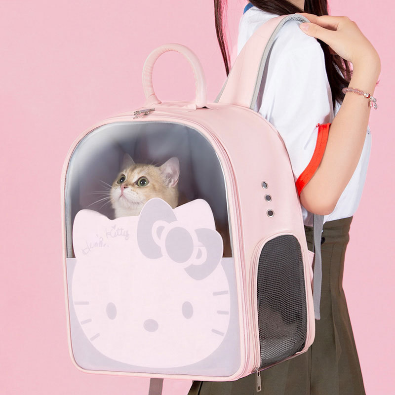 Factory Directly Selling Find Handmade Pink Pu Leather With Pvc Lovely Cats Dogs Pet Carrier Bag Animal Backpack Portable Bag