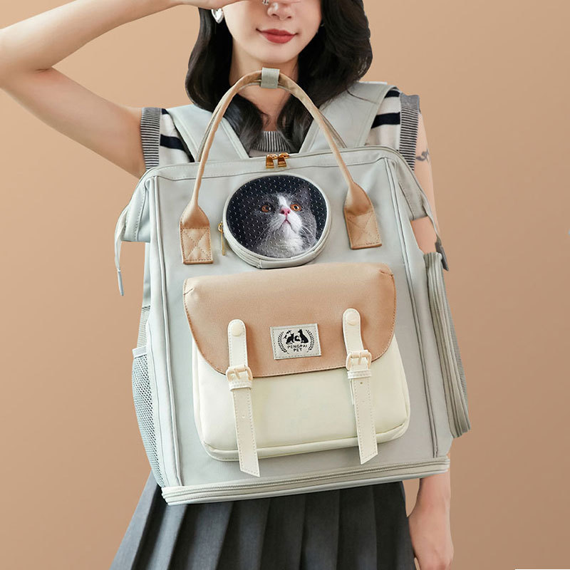 Vogue Young Design Ventilated Mesh Cat Carrier Pet Shoulder Portable Go Out Traveling Camping Backpack Pet Carrier Bag For Sale