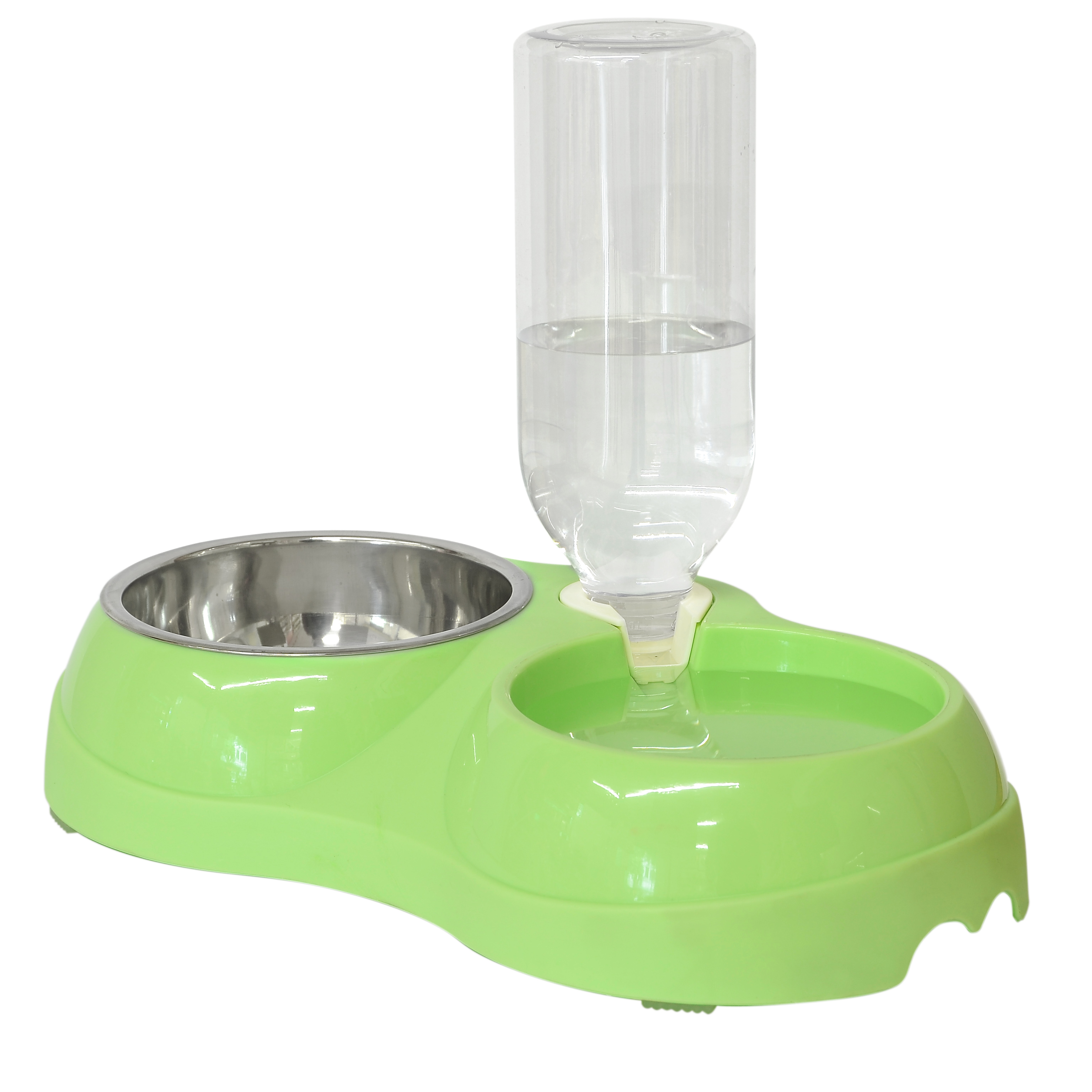 Convenient Pet Feeder Bowl 2 In 1 Automatic Water Feeder Dog Cat Stainless Bowl Pet Feeder