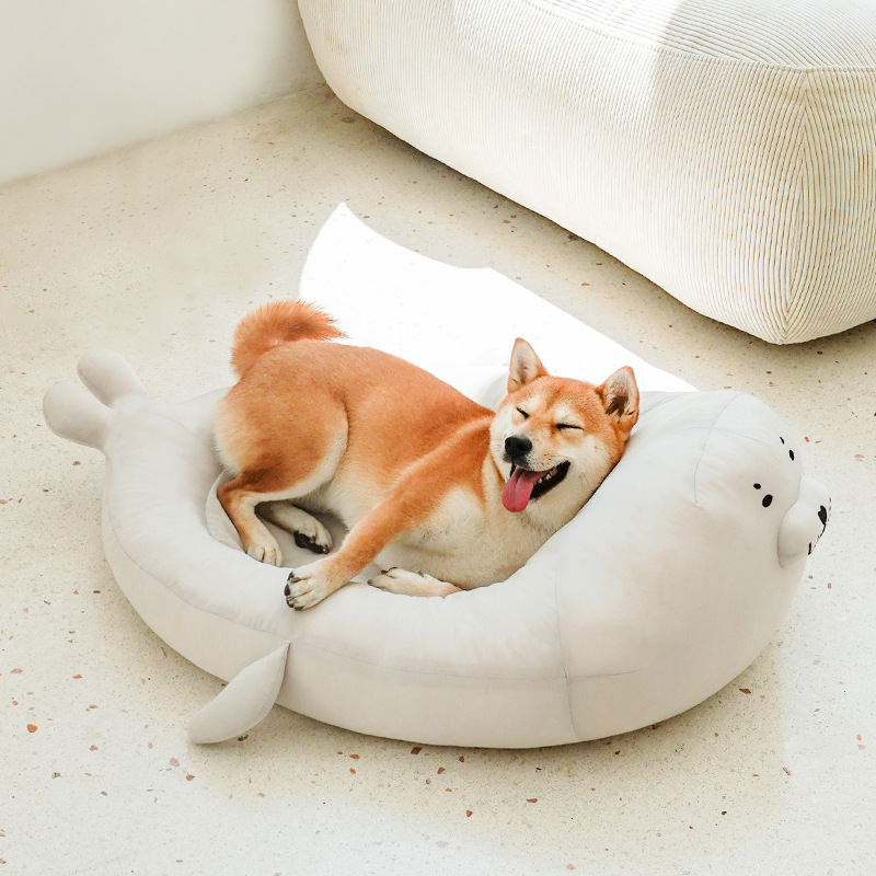 Winter New Round Plush Dog Beds Pet Waterproof Elevated Dog Bed
