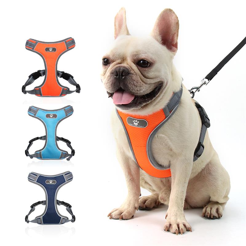 High Quality Pet Dog Chest Leash Dog Harness Retractable Dog Leash Pet Harness Adjustable Reflective Breathable Oxford Soft Vest
