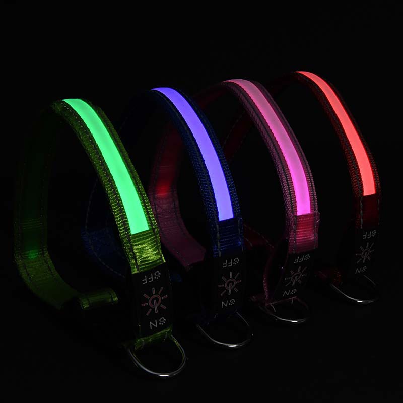 New Arrival Led Light Dog Leash Reflective Rechargeable Pet Dog Collar Retractable Dog Leash