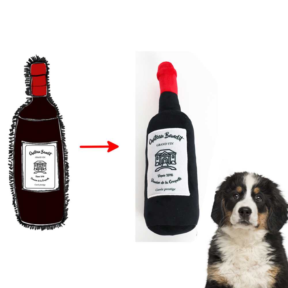Beejay Manufacturer Wholesale Customize High Quality Squeaky Beer Custom Stuffed Plush Dog Toys