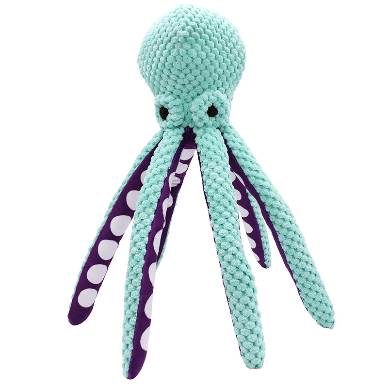 Wholesale New Octopus No Stuffing Eco Friendly Durable Interactive Indestructable Squeaky Plush Pet Chew Dog Toys