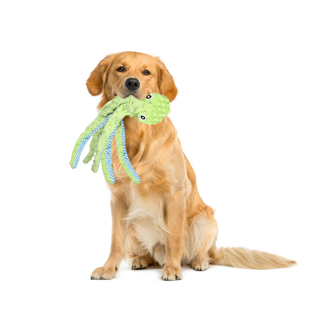 New Octopus No Stuffing Eco Friendly Durable Indestructable Squeaky Interactive Plush Pet Dog Toys