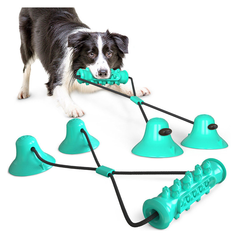 2023 New Hot Selling Tpr Eco Friendly Bite Resistant Suction Cup Molar Toothbrush Pet Dog Chew Toy