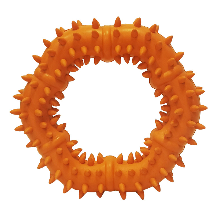 Hot Sale Rubber Interactive Pet Dog Teeth Cleaning Grinding Accompany Activity Chew Play Ring Toy For Aggressive Chewers