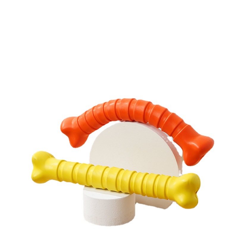 Hot-selling Bone Shape Rubber Eco Friendly Luxury Interactive Dog Chew Bones Toys Squeaky Pet Dog Chew Toys Beejay