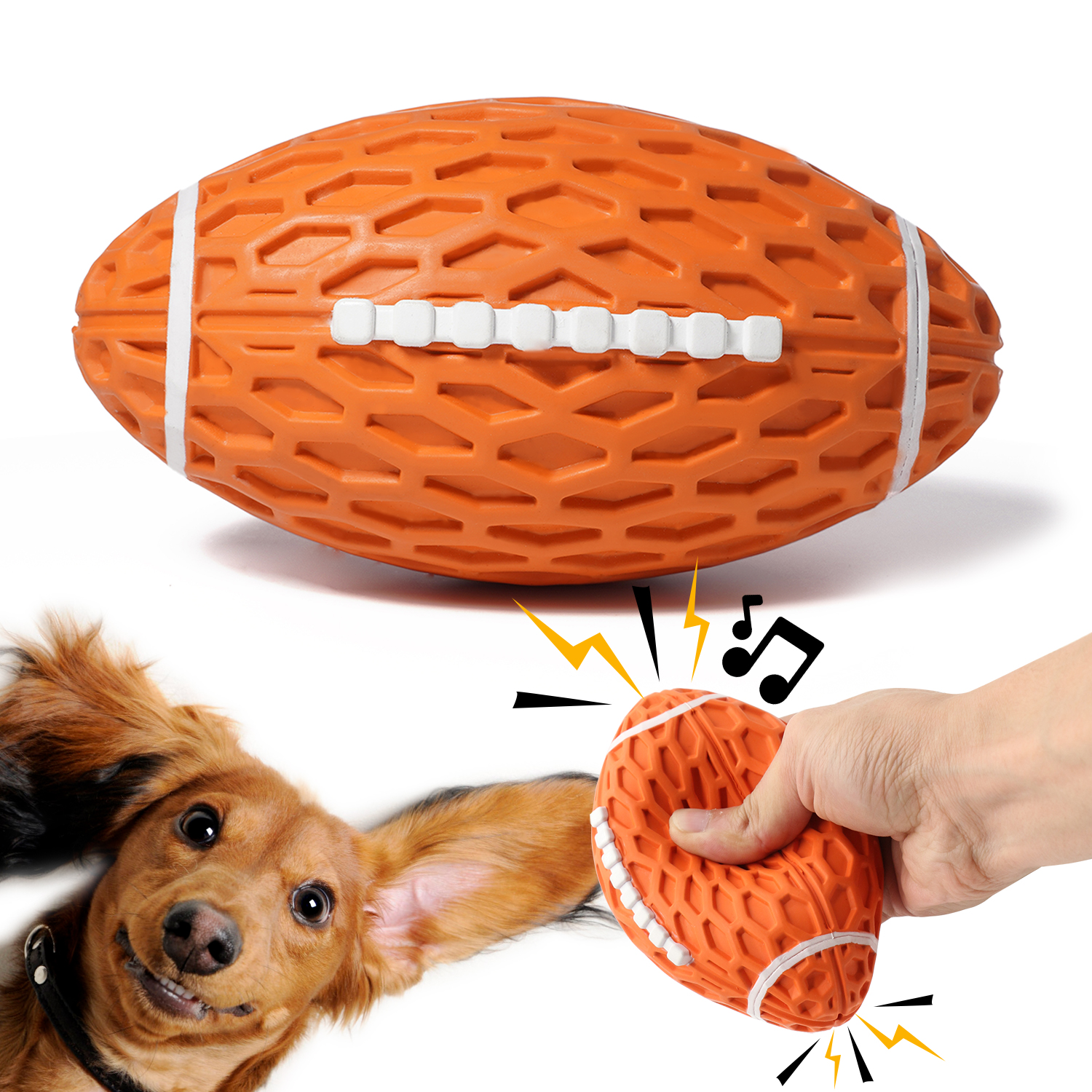 Wholesale Indestructible Durable Interactive Self Rolling Ball Pet Dog Chewing Training Toys Squeaky Balls For Large Dogs