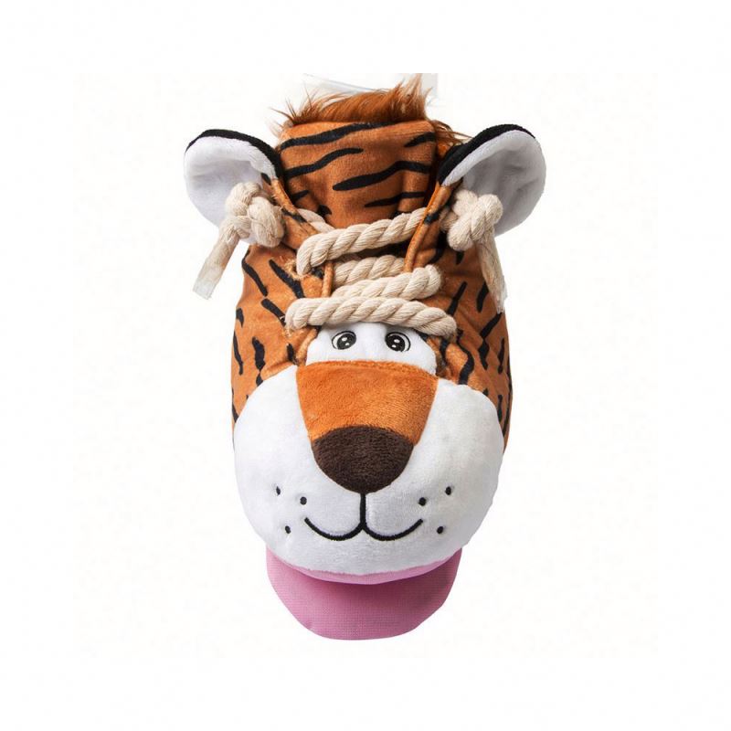 Beejay Creative New Bite-resistant Clean Teeth Tiger Shoes Interactive Pet Vocal Plush Toys