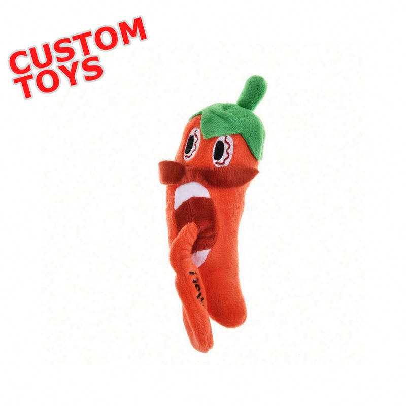 Beejay Professional Manufacture Custom Dog Stuffed Toy Factory Supply Hot Chilli Red Pepper Puppy Toy