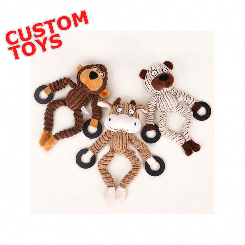 Beejay High Quality Bite Resistant Pet Toys Plush Dog Monkey Bear Cow Pet Toys