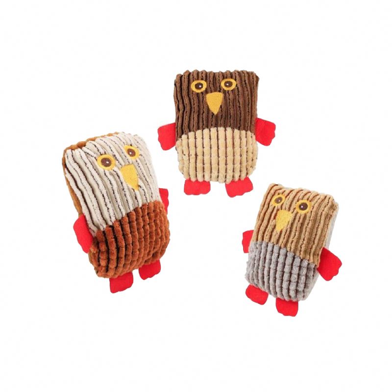 Beejay Owl Durable Squeaky Puzzle Interactive Plush Luxury Custom Christmas Chewing Fish Flippity Electronic Cat Dog Toy