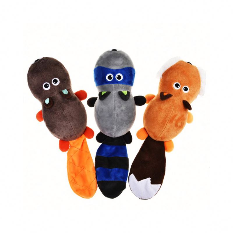 Beejay Factory Direct Supplier Custom Plush Toy Good Quality Fox Squirrel Raccoon Dog Pet Toy