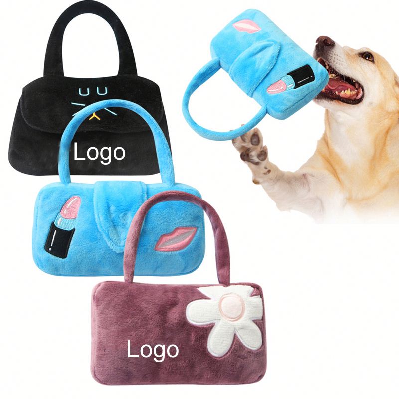 New Wholesale Dog Interactive Handbag Molar Teeth Cleaner Sounding Plush Pet Toy