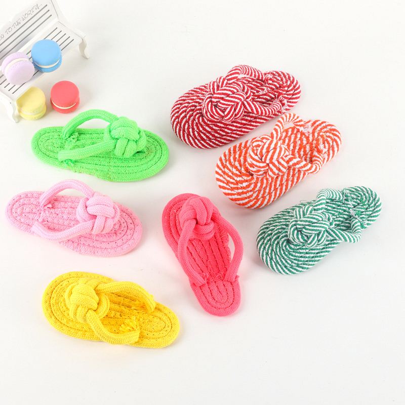 High Quality Hot Sale Creative New Bite Resistance Training Cotton Rope Slipper Plush Toys