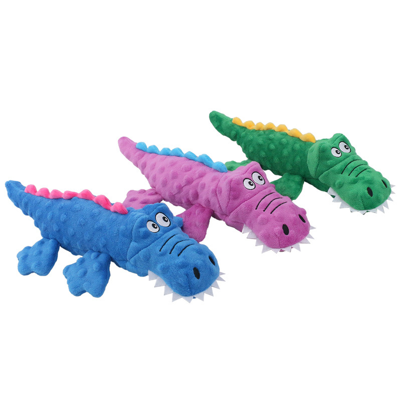 Wholesale 2023 New Cute Crocodile Crinkle Paper Squeaky Soft Pet Dog Plush Toys Pet Dog Chew Toys
