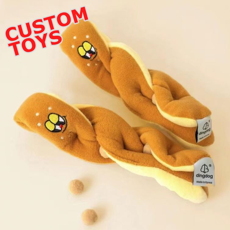 Korean Ins Style Soft Bread Plush Hide And Seek Sniffing Puzzle Training Interactive Pet Dog Chew Toys