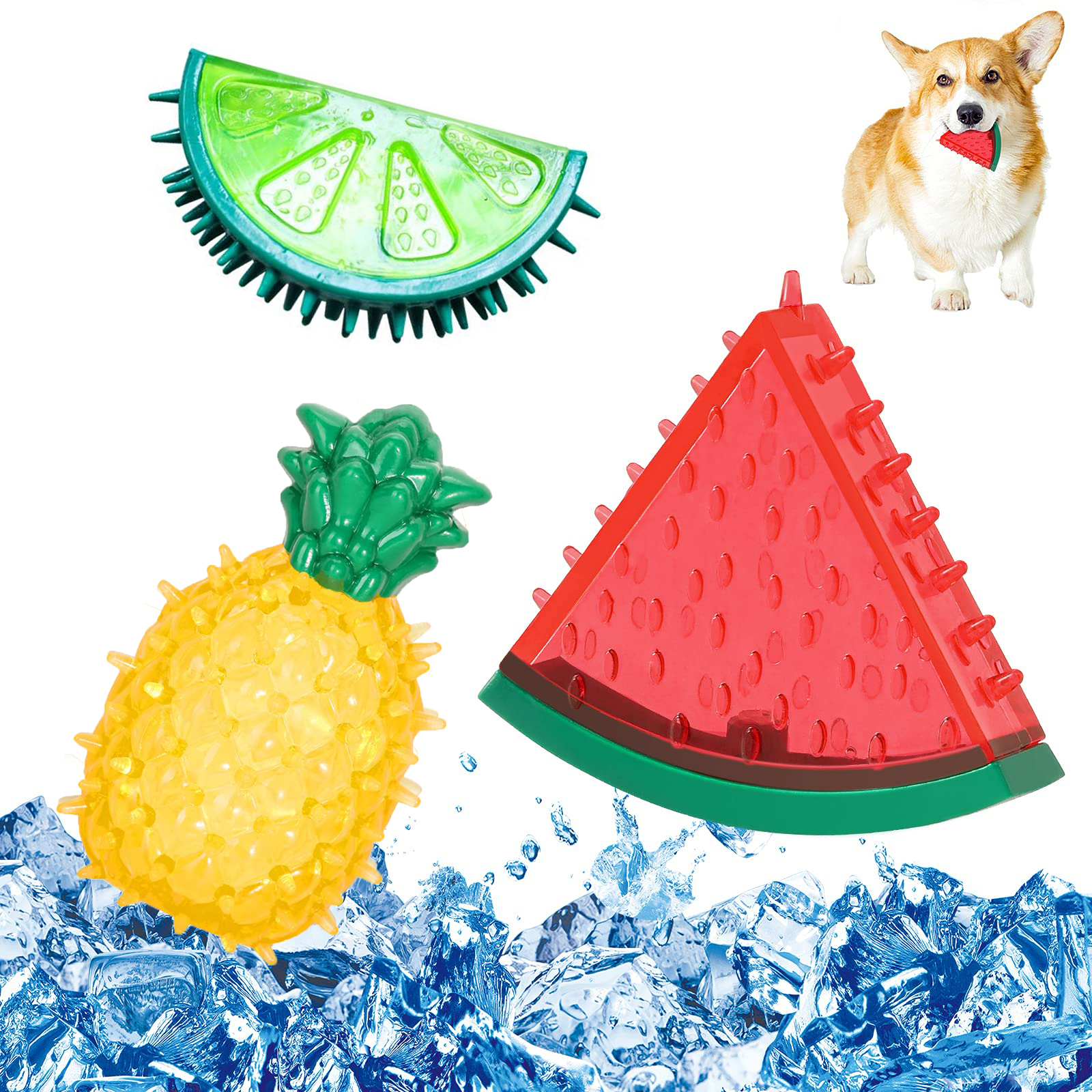 2023 New Summer Ecofriendly Frozen Indestructible Teething Squeaky Tpr Dog Chew Toys Pet Water Toys