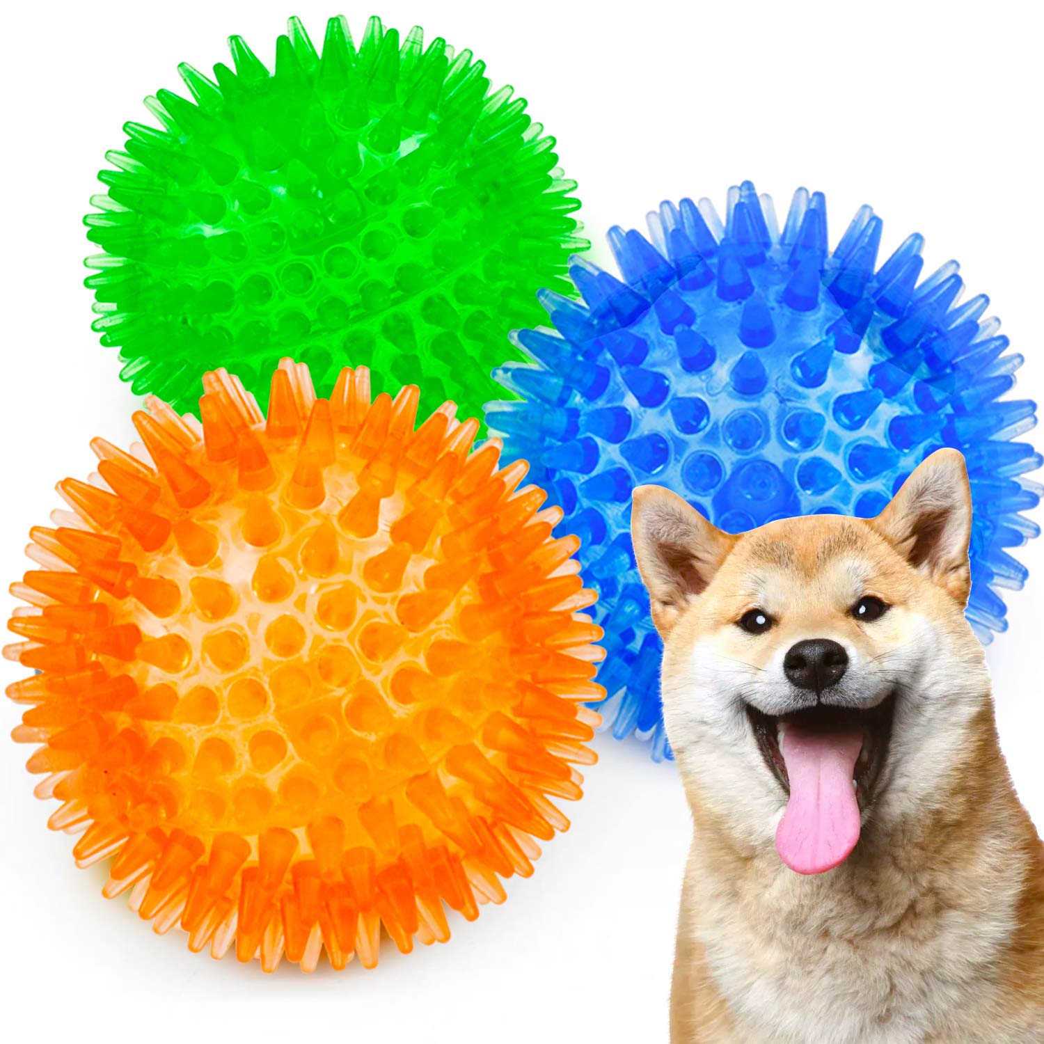 Wholesale Durable Eco Friendly Tpr Interactive Indestructible Squeaky Ball Rubber Interactive Pet Ball Dog Chew Toys