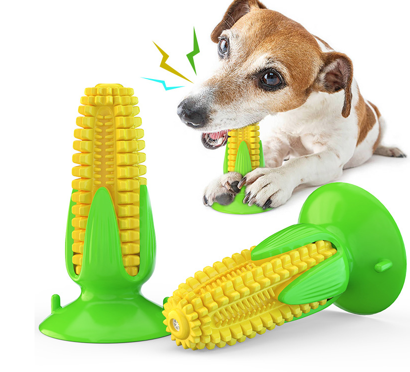 Beejay 2023 New Design High Quality Tpr Eco Friendly Cute Corn Dog Molar Stick Pet Dog Chew Squeaky Toy For Aggressive Chewers