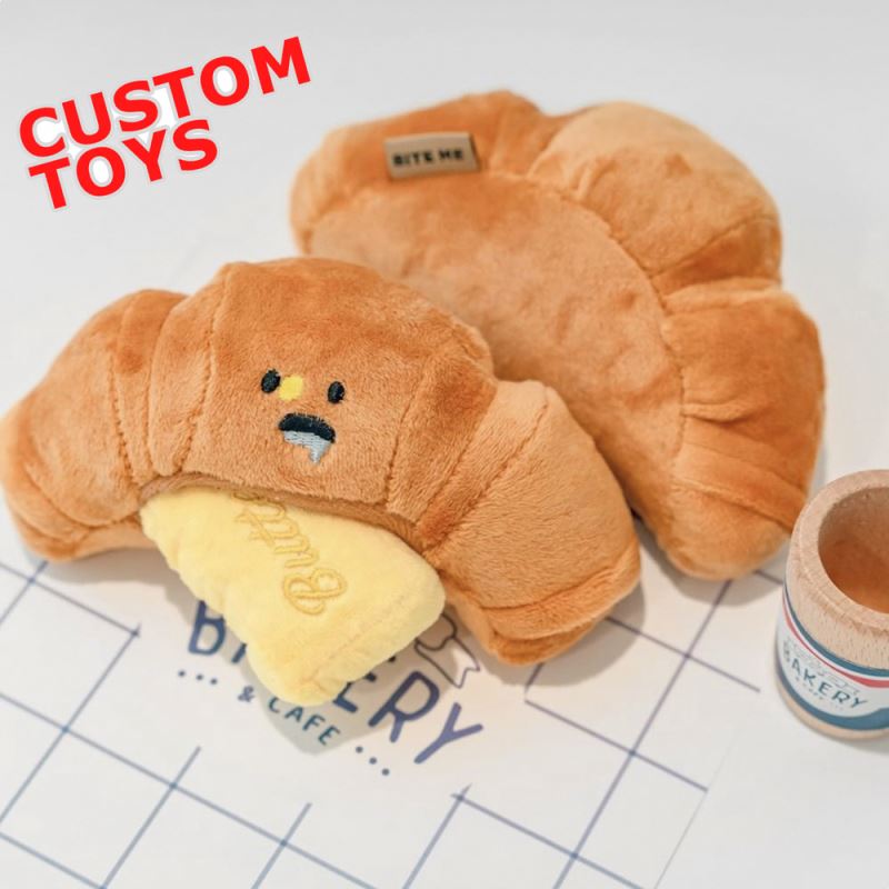 Soft Bread Hide And Seek Korean Ins Style Plush Dog Chew Toys Sniffing Puzzle Training Interactive Pet Toy Dog