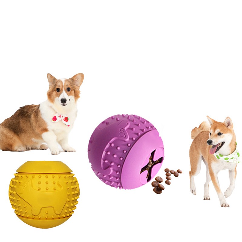 Factory Wholesale Eco-friendly Rubber Indestructible Hide And Seek Slow Feeder Puzzle Training Leak Ball Pet Dog Treat Toys