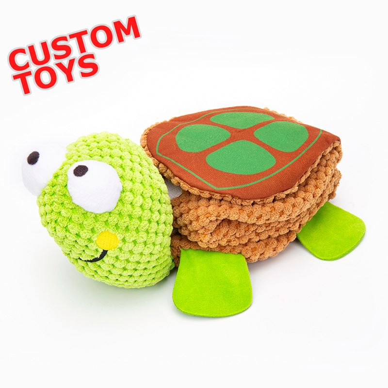 Wholesale Turtle Eco Friendly Durable Interactive Hide And Seek Indestructable Squeaky Plush Pet Dog Toys
