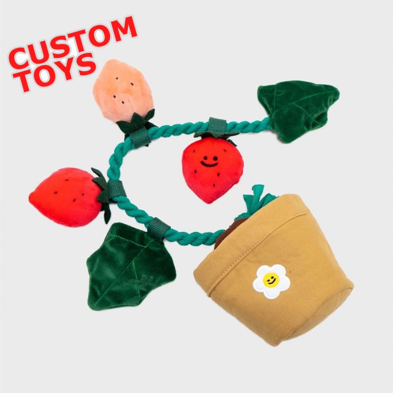 Cute Puzzle Hot Sale Potted Plant Set Korean Custom Design Tough Chew Plush Hide And Seek Dog Toy