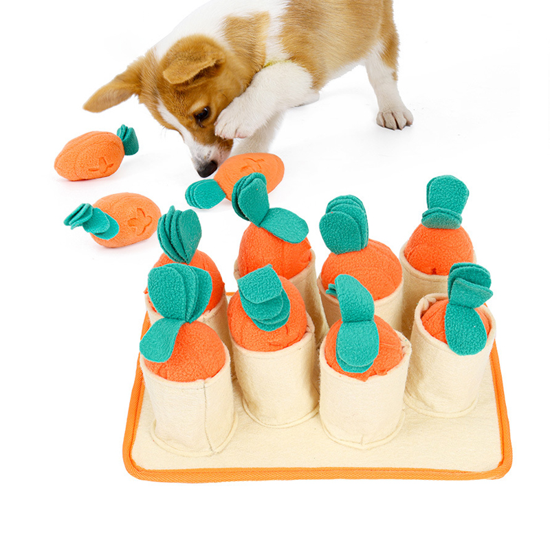 Amaozn Hot Sale Educational Luxury Designer Beejay Carrot Puzzle Toys Pet Dog Squeaky Hide And Seek Dog Toys