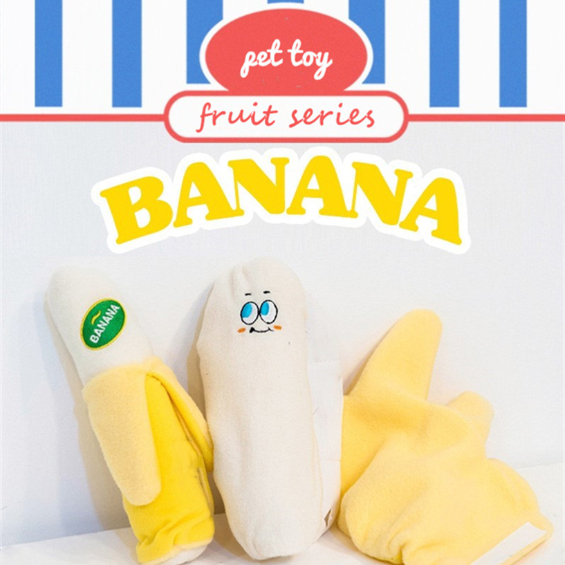 Factory Wholesale Banana New Ins Korean Designer Luxury Soft Hide And Seek Pet Dog Plush Toys Pet Dog Chew Toys