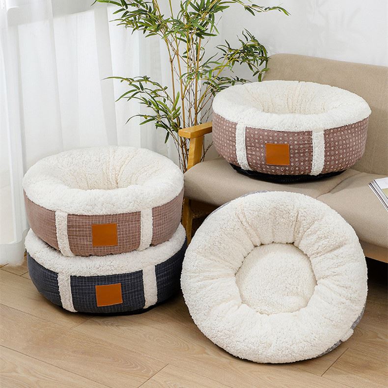 Berber Fleece Relaxing Pet Bed Anti- Slip Fleece Deep Cat Beds Dogs