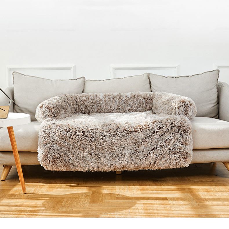 Removable Non-slip Washable Soft Long Plush Pet Beds Comfort Pet Car Mat For Cat Dog