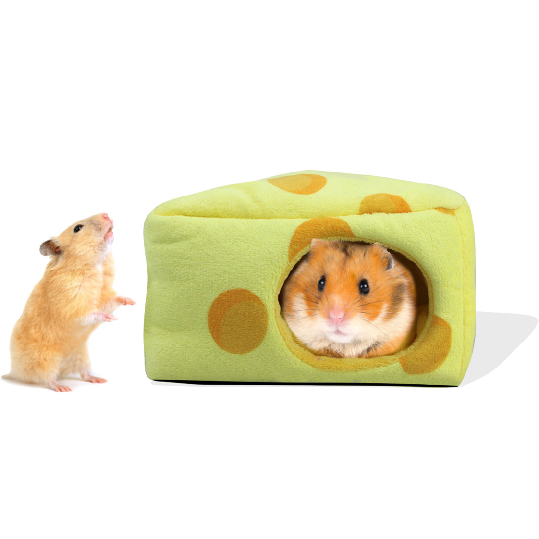 Cheese Shape Plush Thickened Autumn And Winter Thermal Cotton Nest Hamster Winter Hamster Cage Small Pet Nest Sleeping Bag