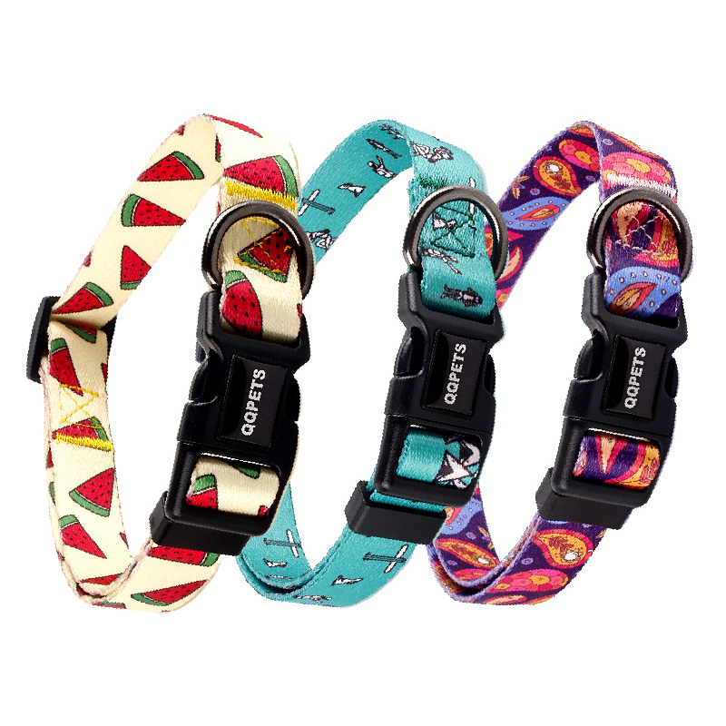 Amazon Hot Sale Custom Polyester Cute Soft Super Wide Heavy Adjustable Outside Big Dog Collar