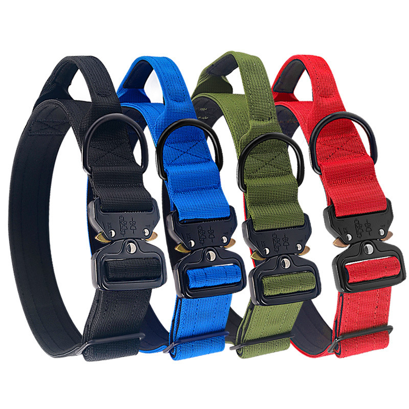 Oem Large Nylon Super Wide Heavy Duty Big Dog Collar Outdoor Adjustable Stainless K11 Tactical Combat Dog Training Collar