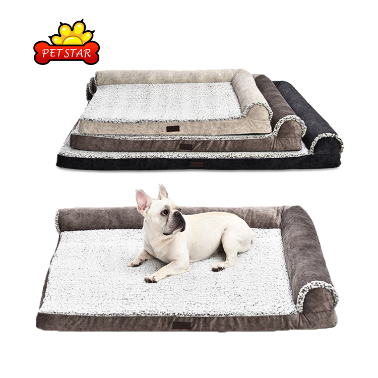 Attractive Price New Type Fluffy Grey Luxury Animal Design Memory Foam Soft Pet Bed Self Warming Dog Bed