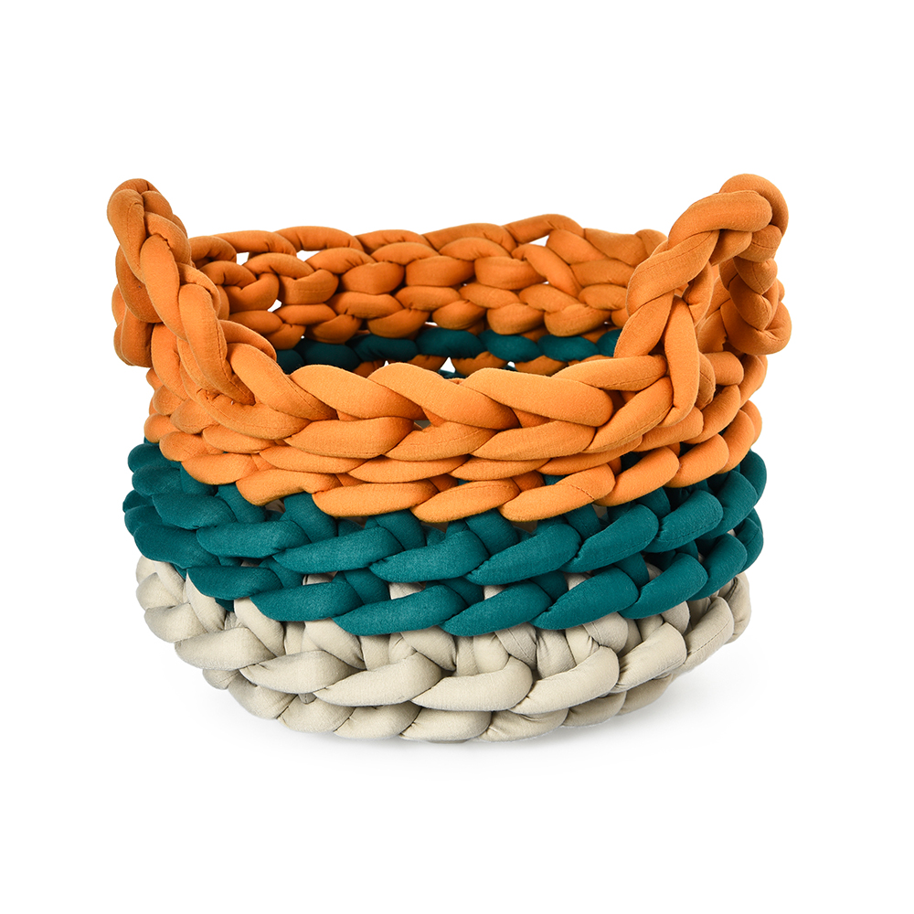 Handmade Chunky Rope Pet Products Bed Basket Warm Woven Cat Nest Cozy Cuddler Round Cave Wtih Handle