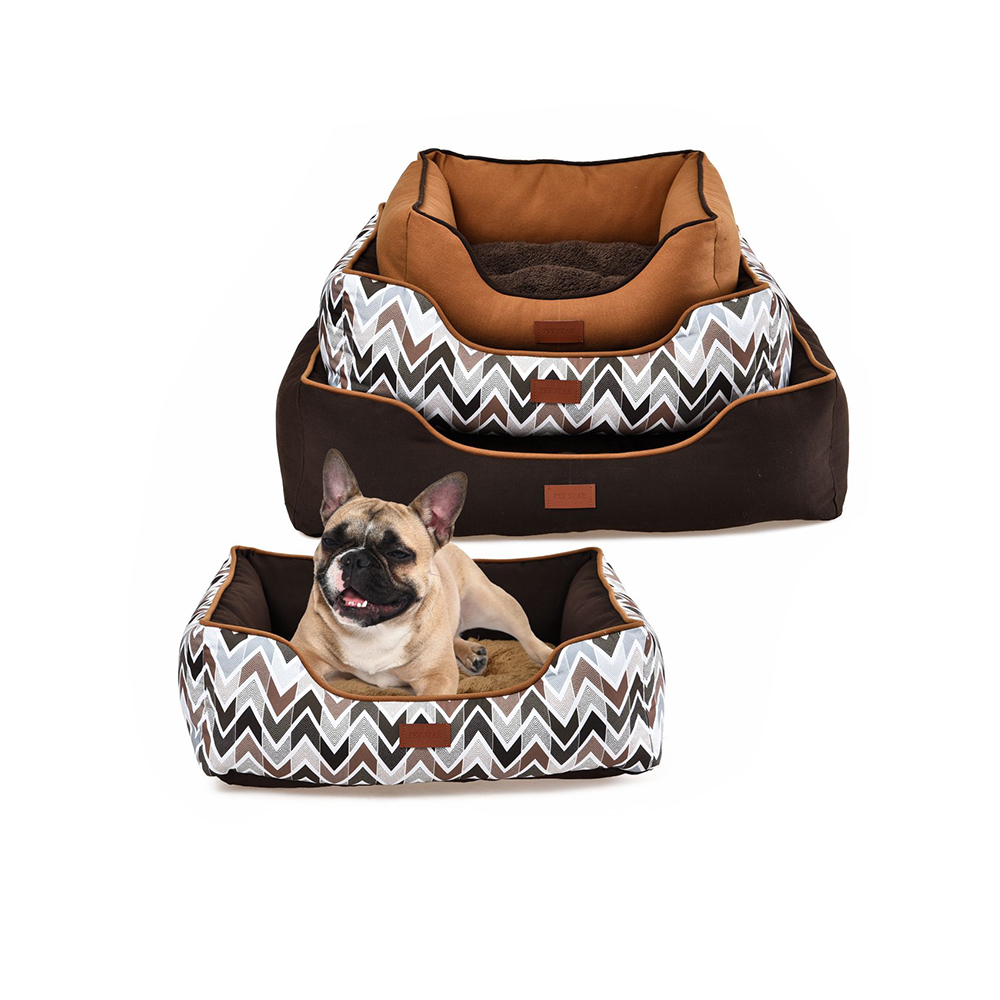 Wholesale High Quality Pet Products Soft Dog Bed Soft Canvas Pet Sleeping Cushion Warm Elegant Dog Pet Bed