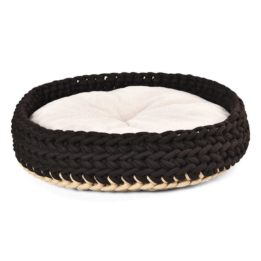 Petstar New Design Braid Hand Made Cat Rope Bed Pet Sleeping Bed With Removable Cushion