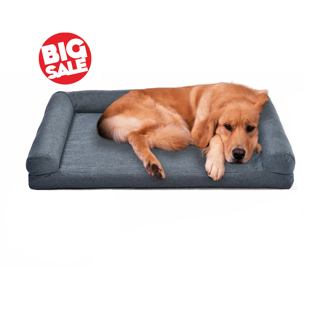 Big Sale Larger Discount Pet Soft Bed Raised Rim Design Dog Sofa Couch Bed