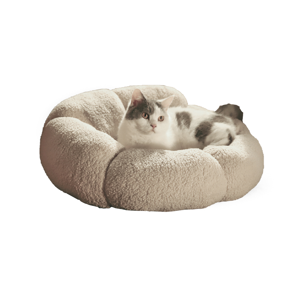 Machine Washable Home Style Super Soft Flower-shaped Pet Dog Cat Bed With Removable Cover