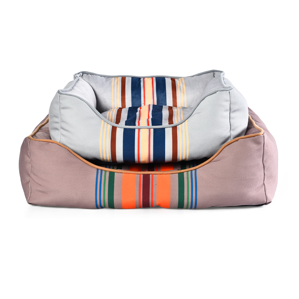 Custom Size Soft Cozy New Trend Multi Colors Striped Pet Dog Bed For Small Medium Large Dogs