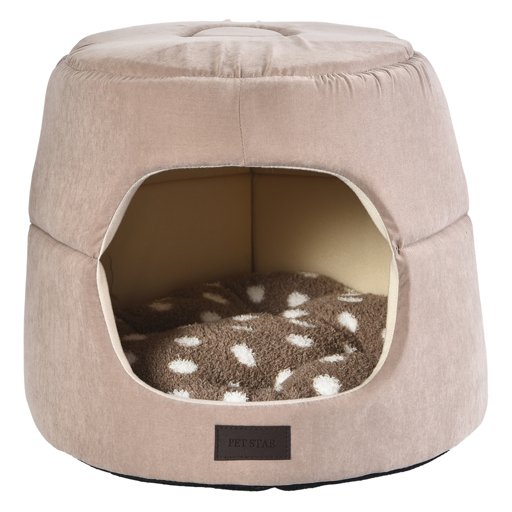 Two Ways Use Cozy Durable Anti-bacterial Deodorant Pet Cat Bed Cave Cushion With Removable Mat