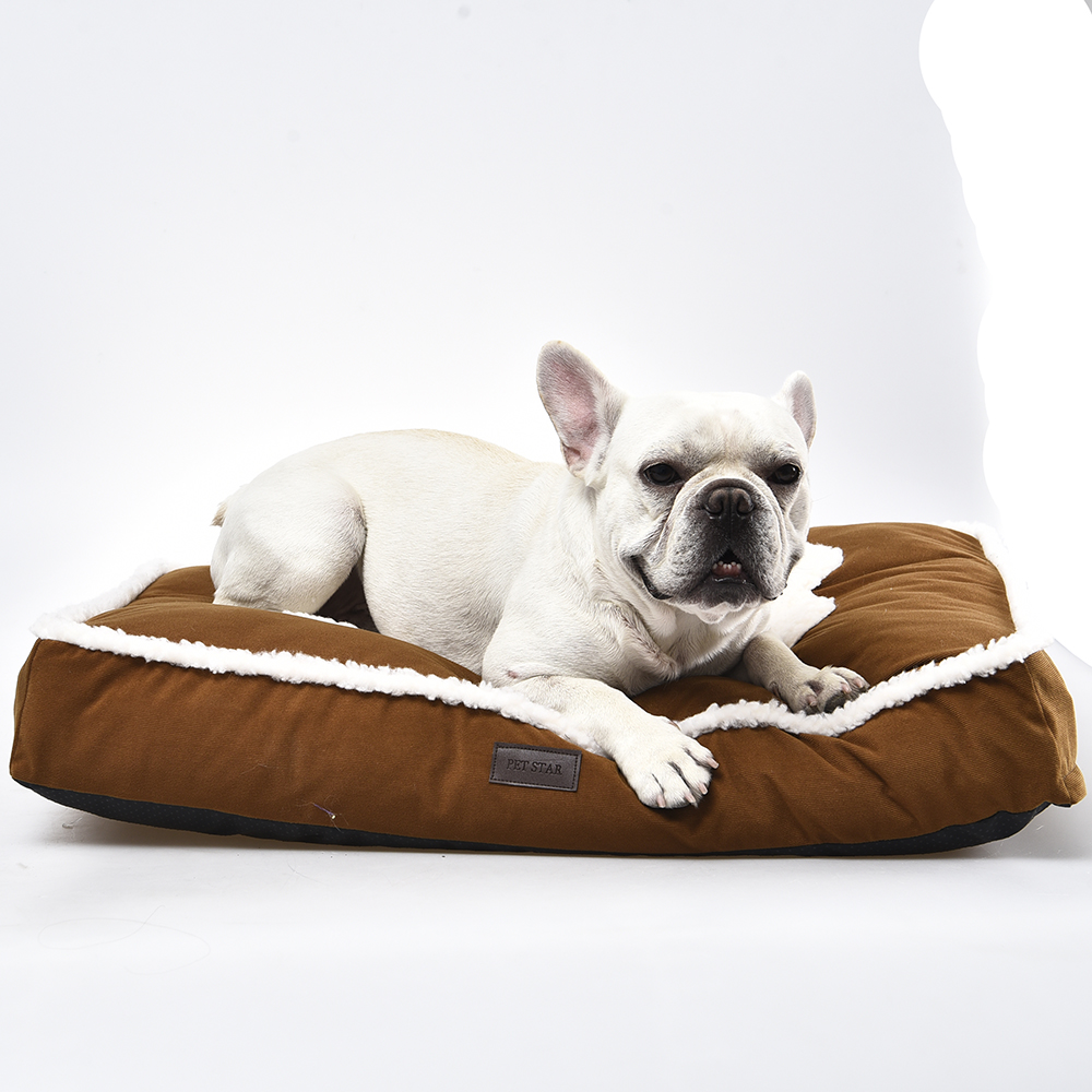 Anti-static Fabric Comfy Kennel Bed Pad Anti-slip Bottom Bone Print Soft Dog Bed