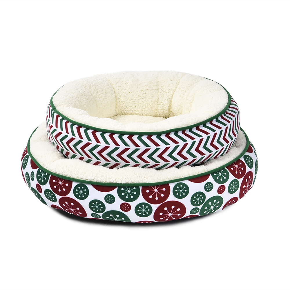 Christmas Holiday Soft Comfortable Cozy Short Plush Pet Bed