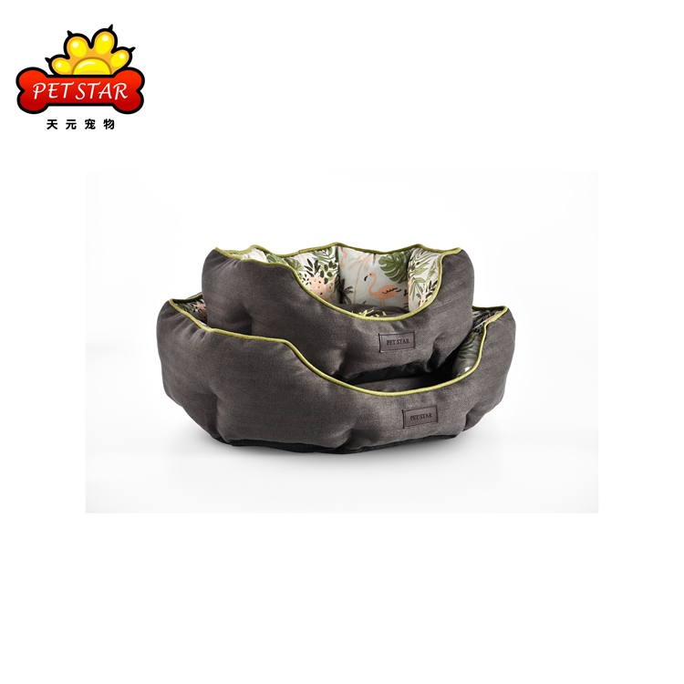 Hot Sale Polyester Portable Cat Dog Bed Waterproof Cat Round Pet Bed
