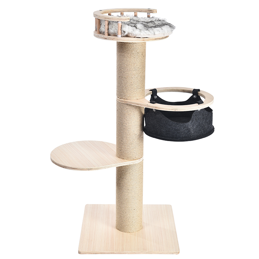 New Pet Products Design Multi-level Cat Tree Wood Condo Tower
