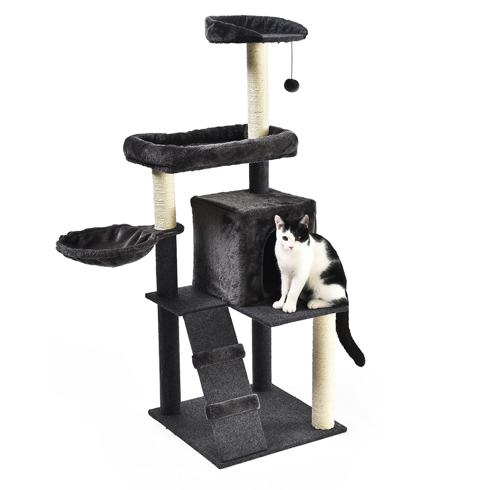 Pet Condo Natural Sisal Cat Scratching Post Kittens House Play 52 Inches Cat Tree Tower